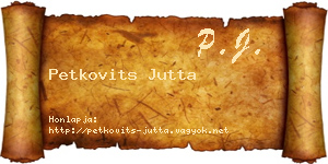 Petkovits Jutta névjegykártya